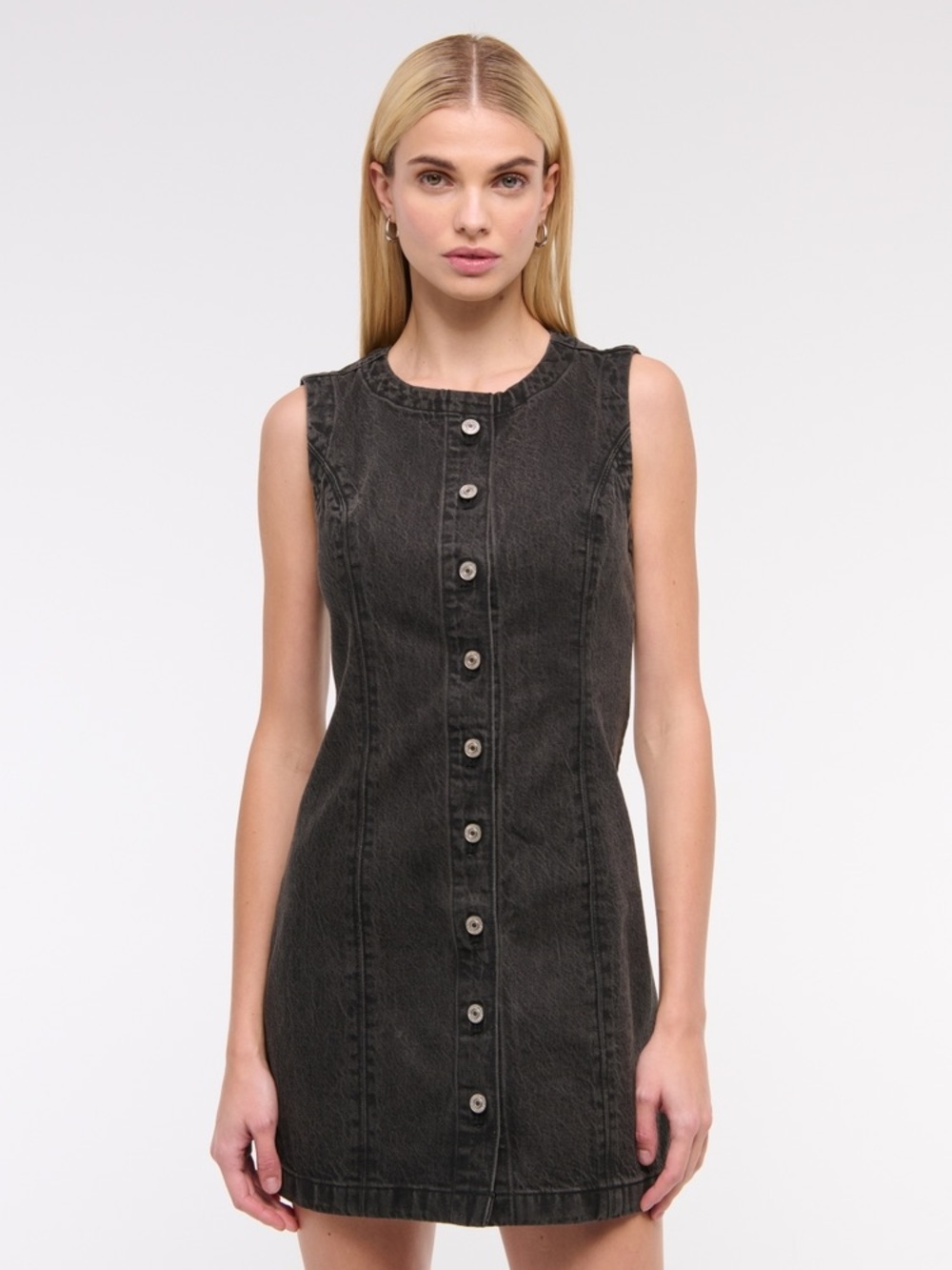 Abercrombie and Fitch Denim Vest Dress Mini Length Size L NWT